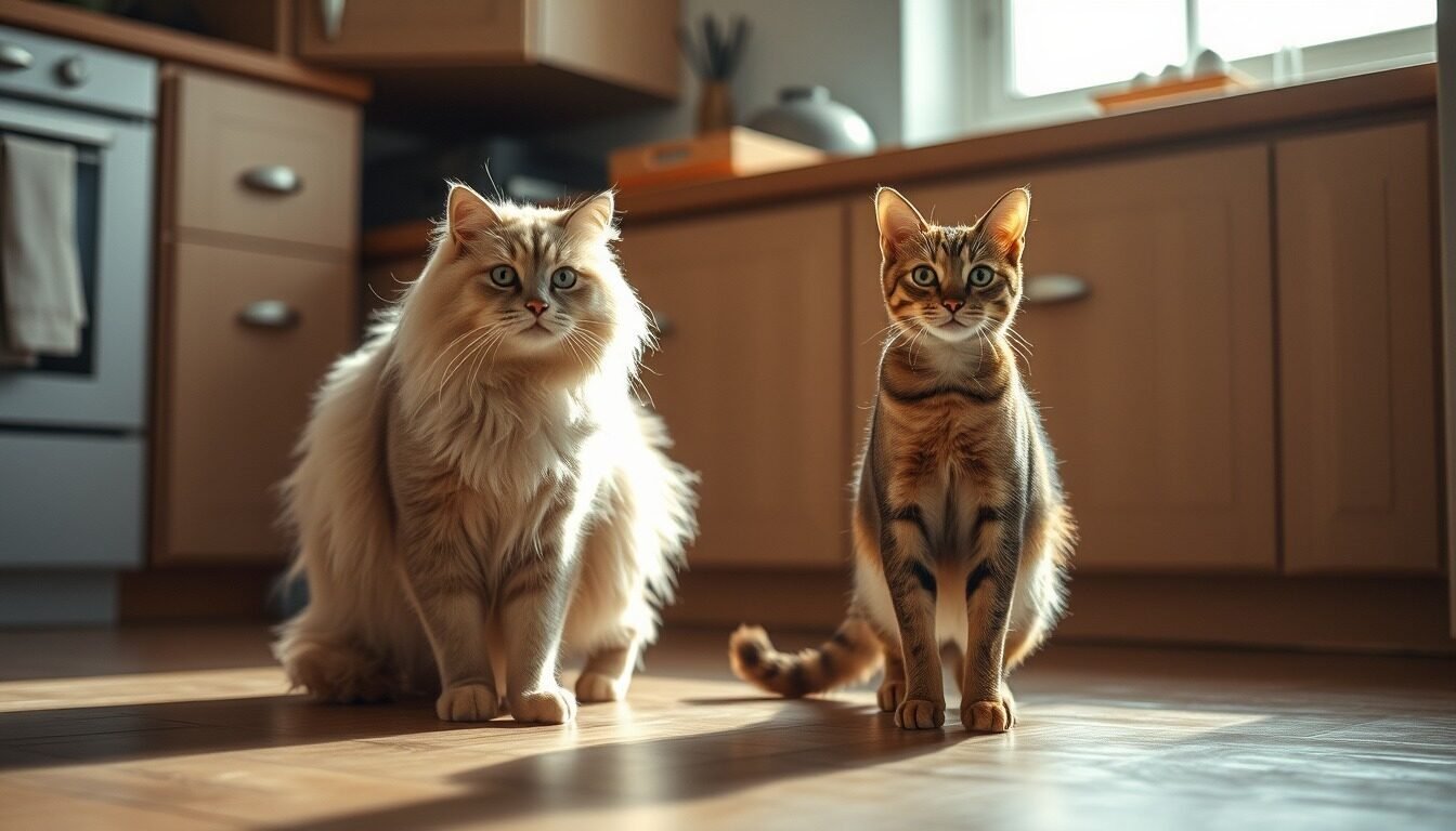 Cat breed size comparison size comparison between a large and small cat, breed size difference
