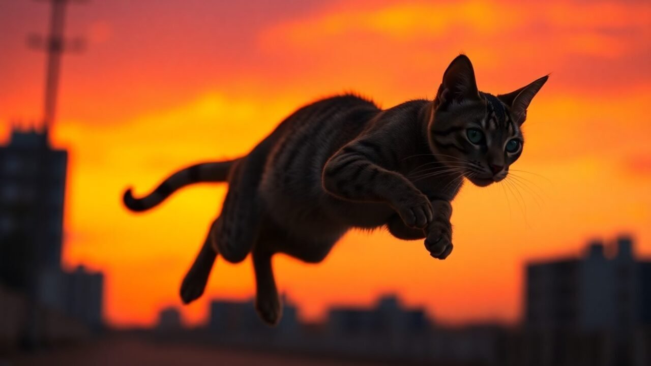Gato callejero asomándose alerta entre cajas con mirada intensa