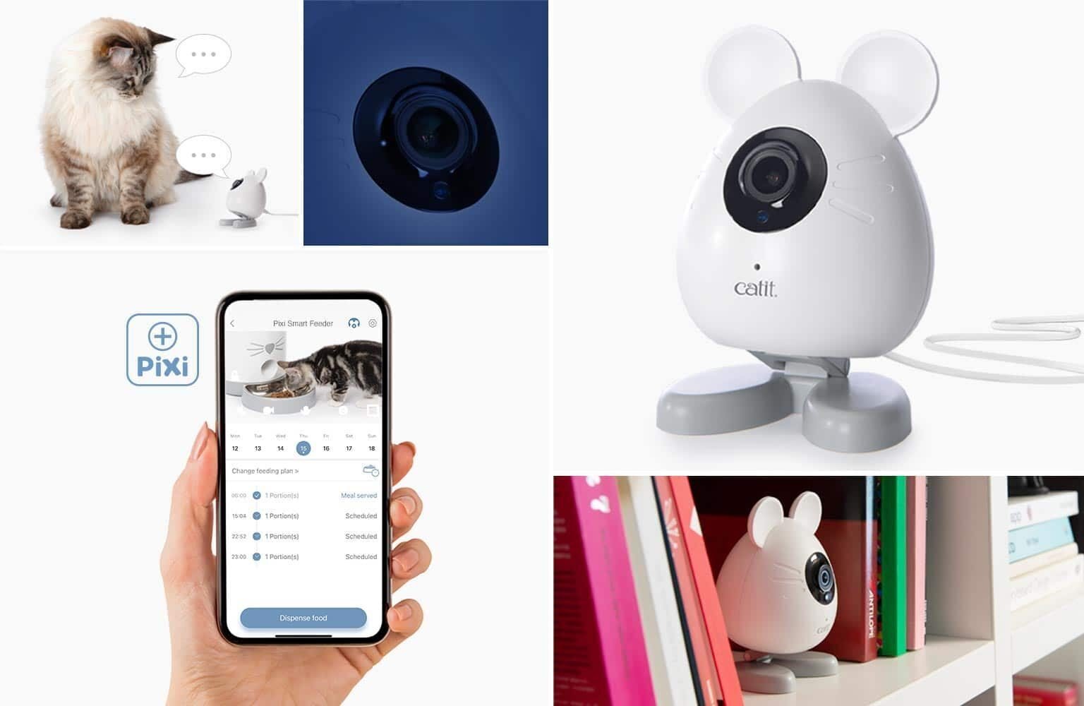 Catit PIXI Smart Mouse Camera, cámara para gatos con visión nocturna