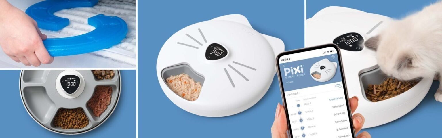 Catit PIXI Smart 6-Meal Feeder, comedero automático para comida húmeda y seca