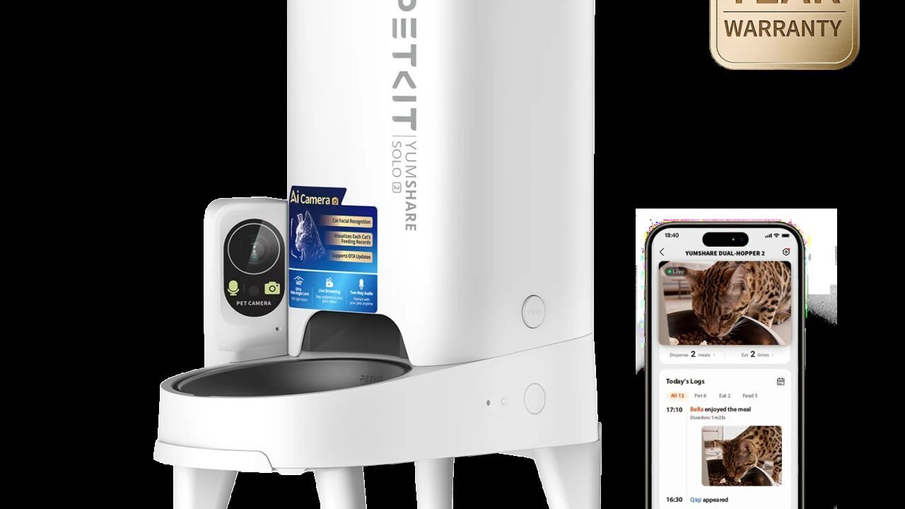 PETKIT YumShare Solo 2 automatic cat feeder with camera