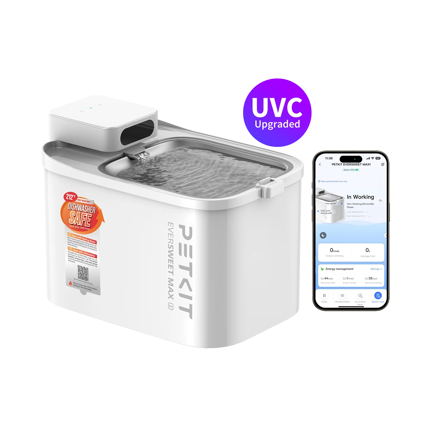 PETKIT Eversweet Max 2 UVC, fuente de agua para gatos