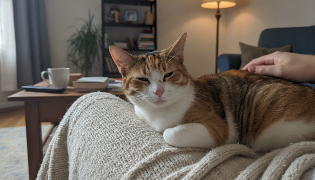 gatto rilassato dopo carezze brevi e rispettose